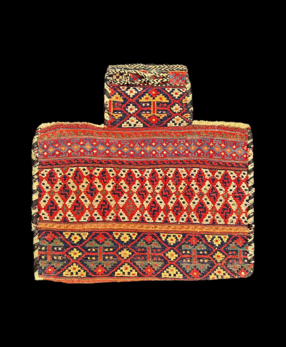 Antique Salt-Bag, Afshar Nomads of the Jebel Barez Mountains, Kerman Province, South Persia.