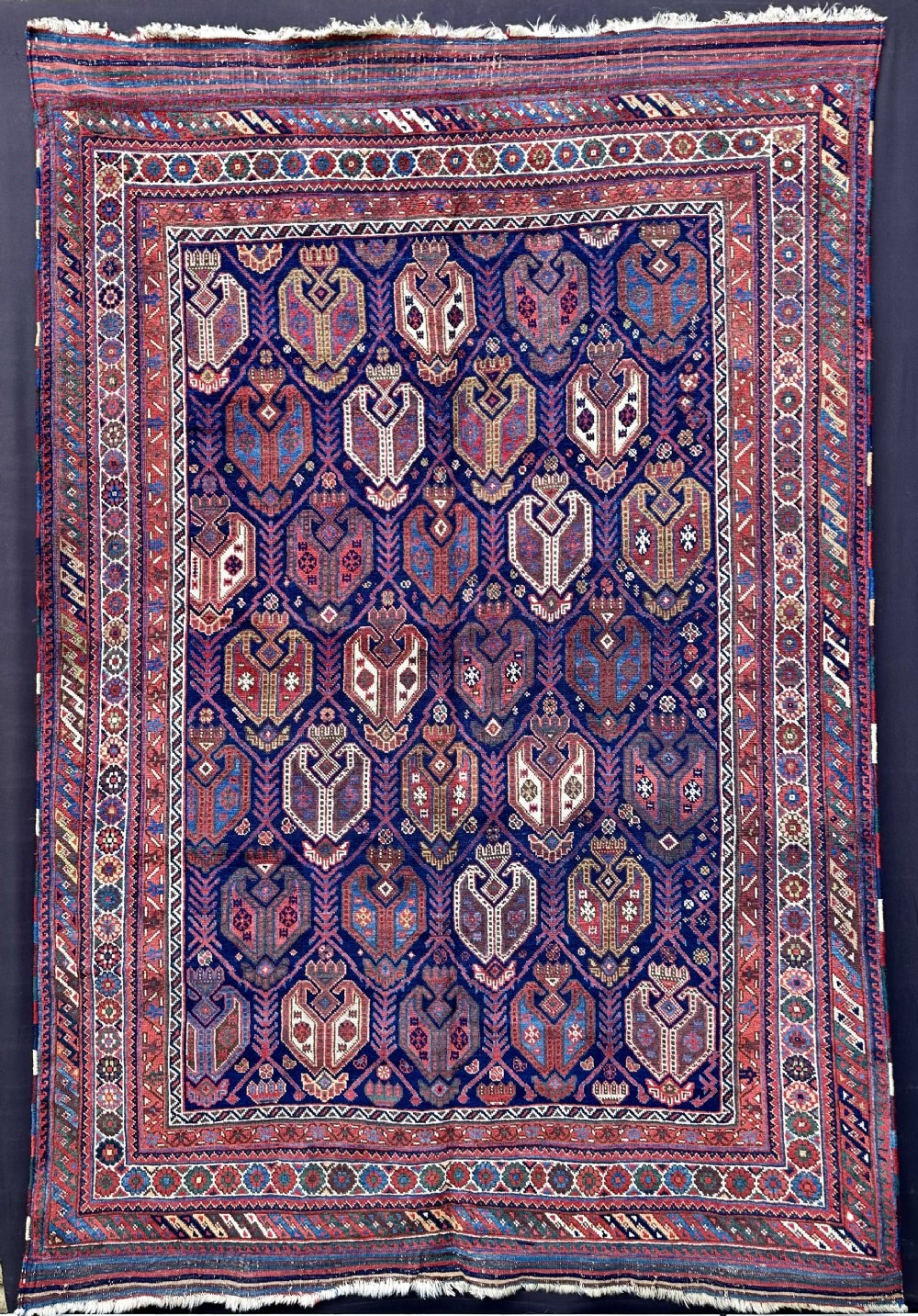 Antique Afshar Tribal Rug, Neiriz Region, Kerman Province, Southern Persia.