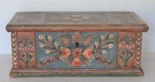 dutch painted pine box - CATEGORY: ANTIQUE BOXES - DATED 19TH CENTURY