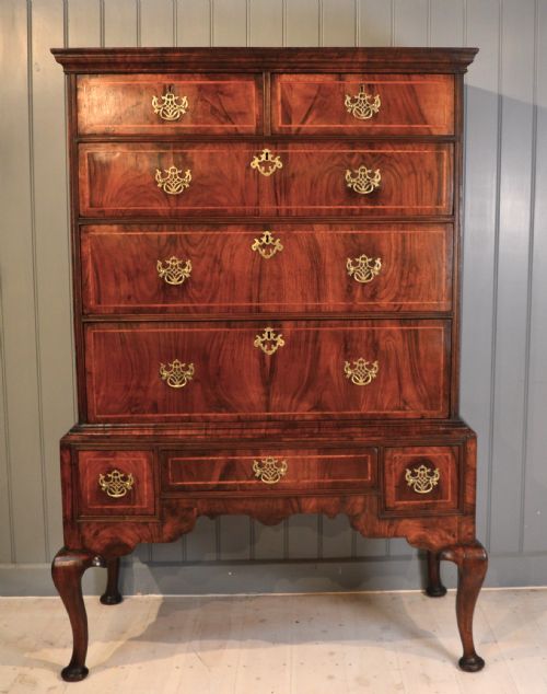 walnut chest on stand - CATEGORY: ANTIQUE CHEST OF DRAWERS - DATED 18TH CENTURY