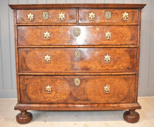 WALNUT AND SEAWEED MARQUETRY 17TH CENTURY CHEST OF DRAWERS - ADDITIONAL PHOTO 6