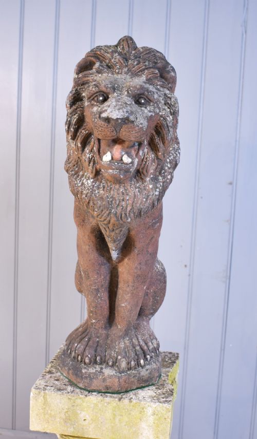 LIONS IN RECONSTITUTED STONE - ADDITIONAL PHOTO 1