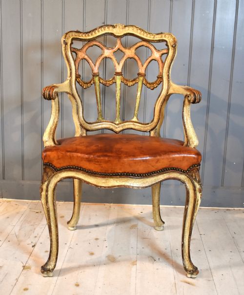 PAINTED LEATHER CHAIR - ADDITIONAL PHOTO 1