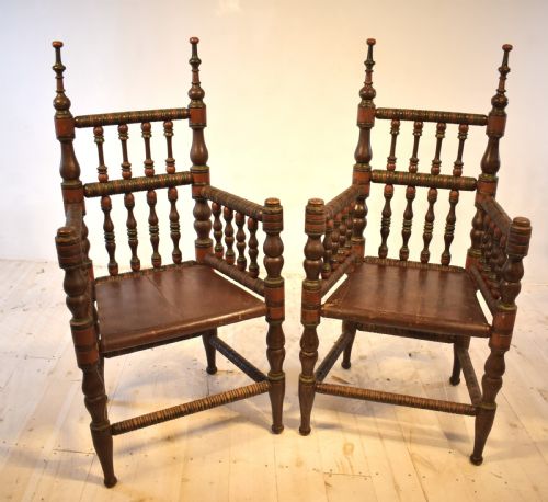 PAIR OF SWEDISH TURNED CHAIRS - ADDITIONAL PHOTO 1