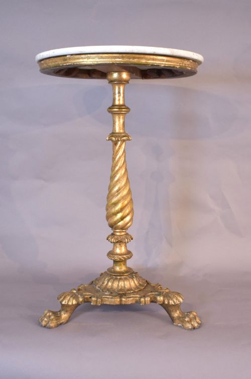 Gilt Wood Tri-pod Table
