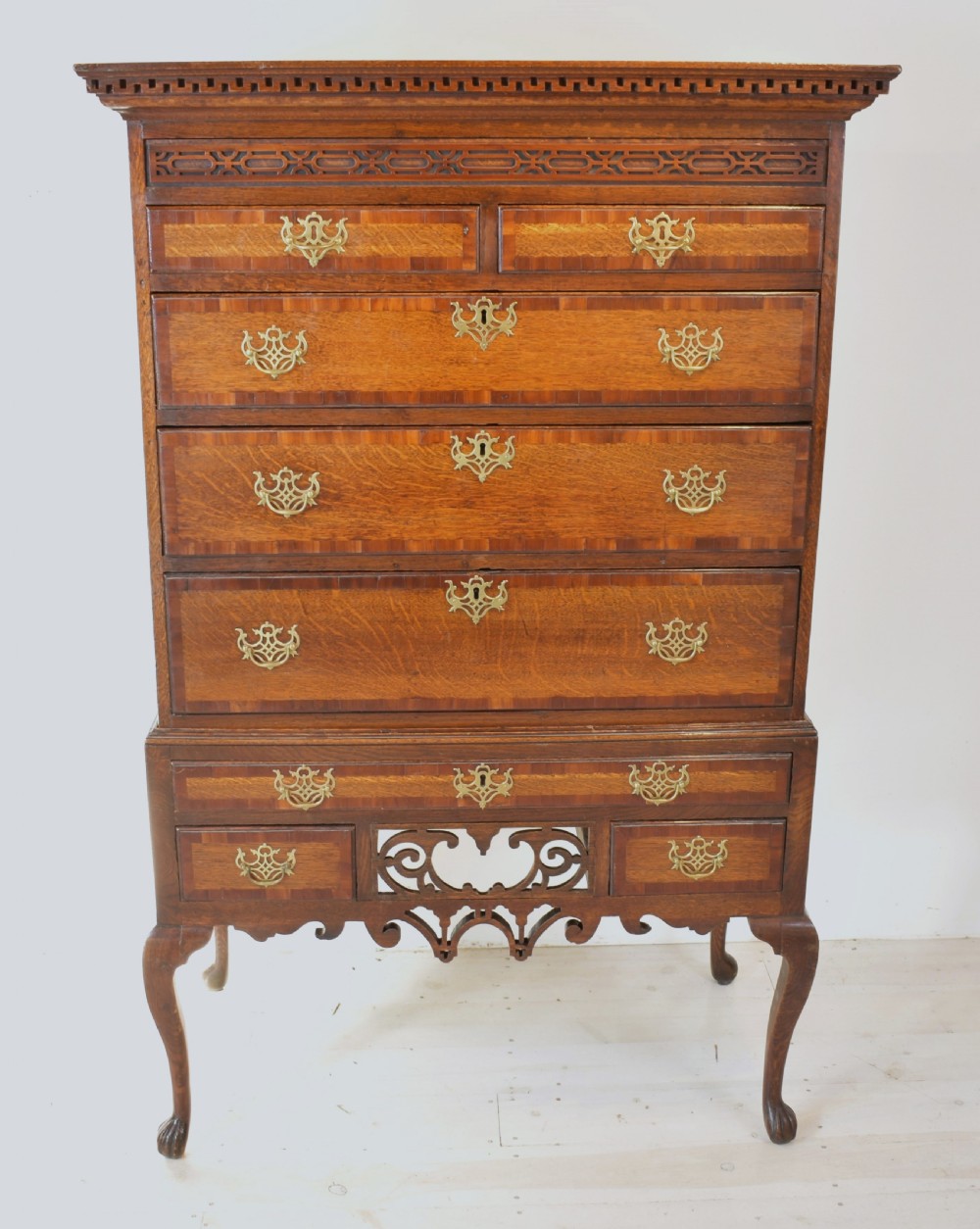 Oak and fruitwood chest on stand View VII