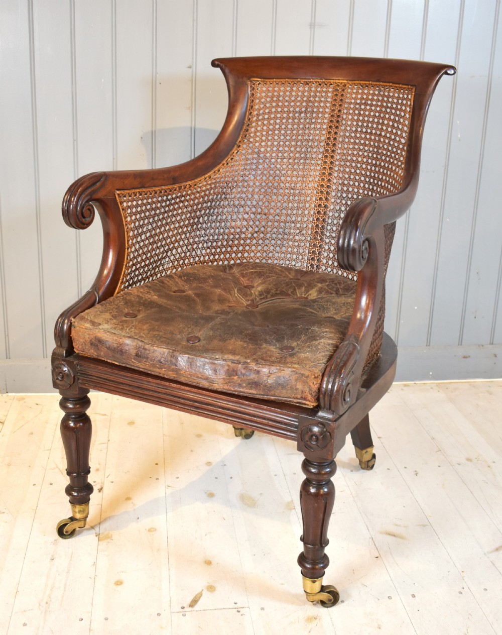 Bergere library cane chair