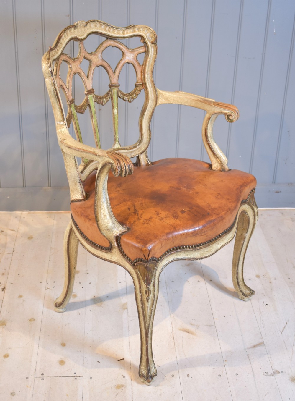 Painted leather chair View V