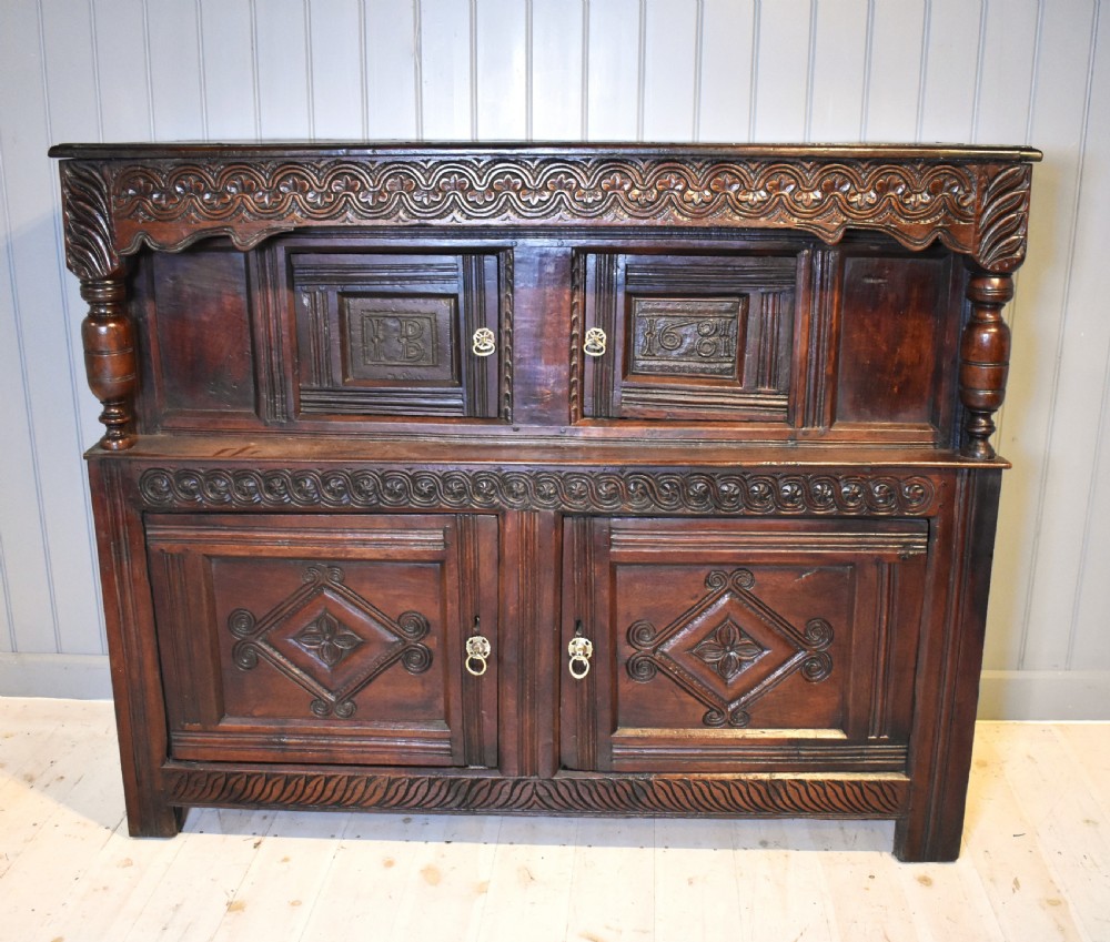 17th century oak court cupboard