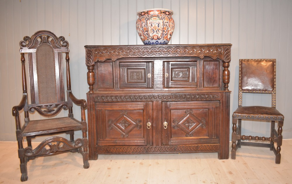 17th century oak court cupboard View II