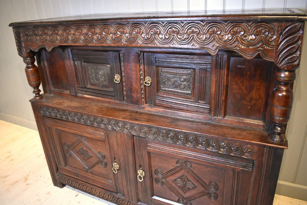 17th century oak court cupboard View III