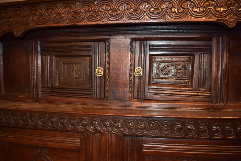 17th century oak court cupboard View IV