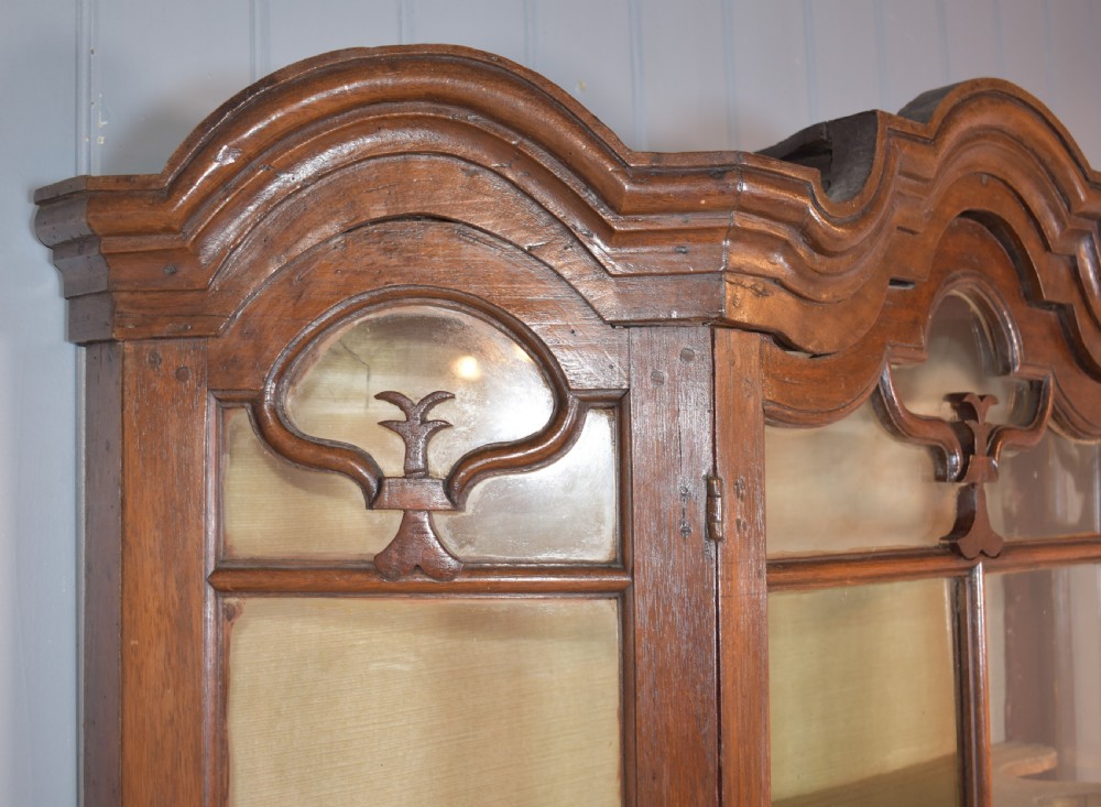 18th century walnut hanging display cupboard View V