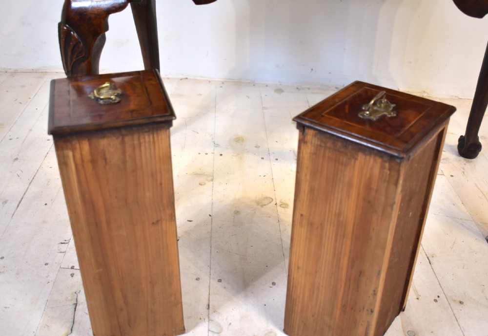 An antique Queen Anne walnut lowboy table featuring three drawers, brass handles, a shaped apron, and carved cabriole legs ending in ball and claw feet. View IX