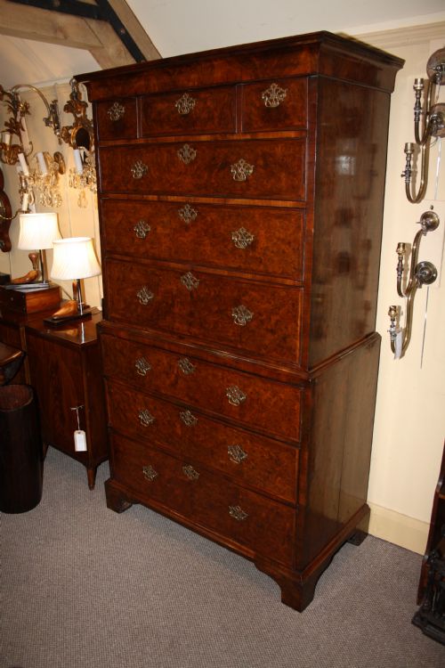 Burr Walnut Chest on Chest