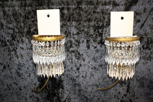 Pair of Early 20th Century Glass Wall Lights