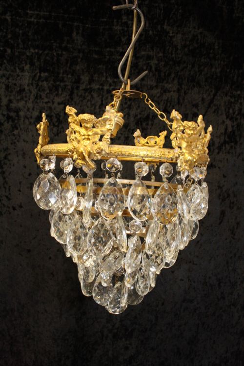 Early 20th Century Cut Glass Chandelier