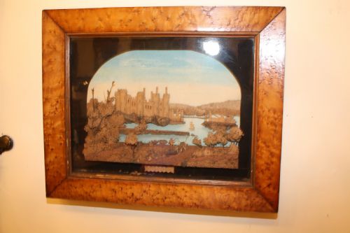Mid 19th Century Cork Work Diorama of Conway Castle