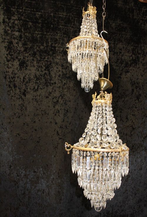Pair of Early 20th Century Spike Chandeliers