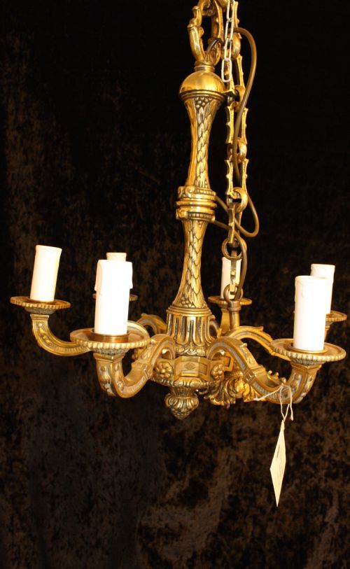 Chandelier in Brass with Five Arms