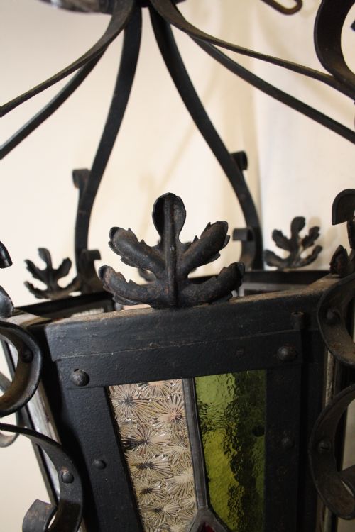 EARLY 20TH CENTURY STAINED GLASS PORCH LIGHT - ADDITIONAL PHOTO 10