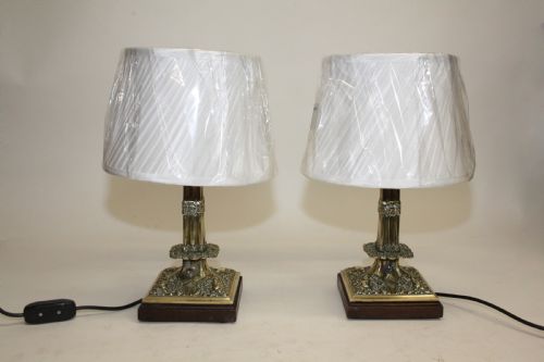 Early 20th Century Pair of Brass Lamps