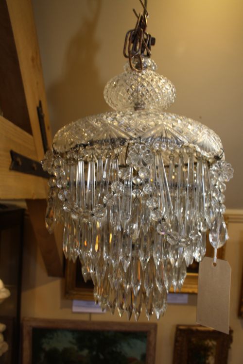 Early 20th Century Dome Top Crystal Chandelier