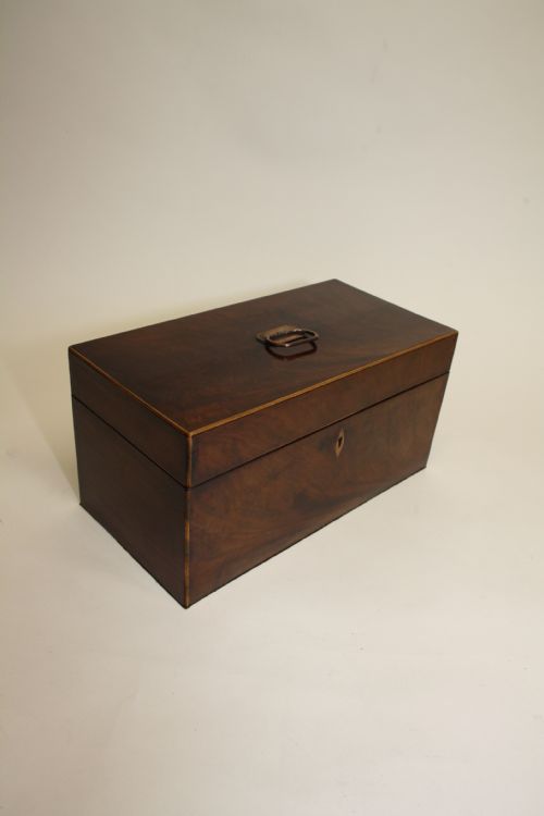 19th Century Mahogany Tea Caddy with Bowl