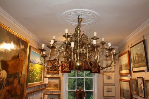 Early 20th Century Cromwellian Style Brass Chandelier