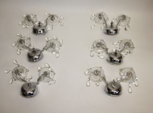 Six Early 20th Century in Cut Wall Lights