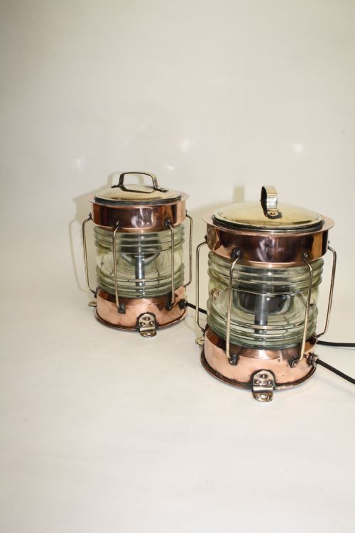 Pair of Copper and Brass Ship Lanterns