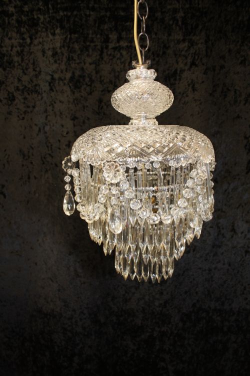 Early 20th Century Dome Top Crystal Chandelier