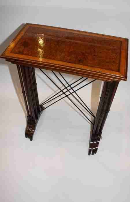 Regency Nest of Tables in Burr Walnut