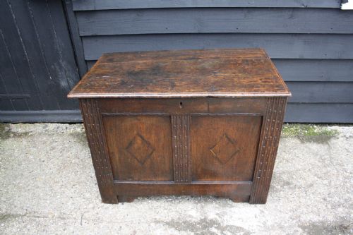 17th Century Oak Coffer 34" Wide