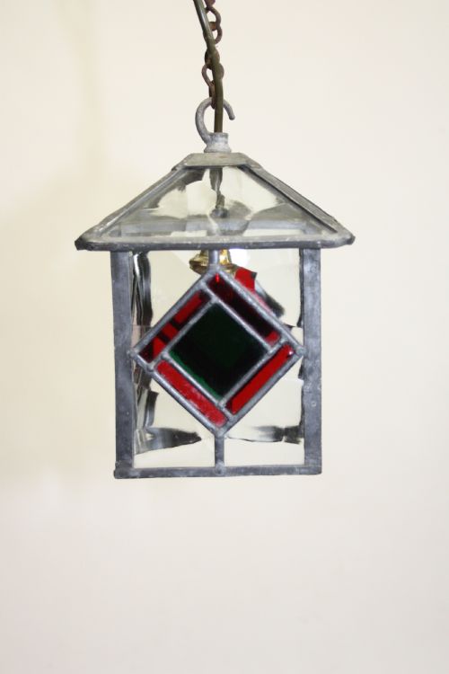 Early 20th Century Leaded Porch Light