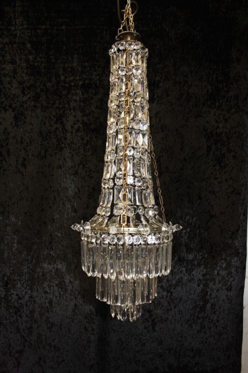 Early 20th Century Tall Swag Chandelier