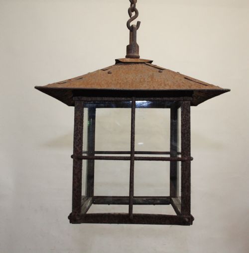 Early 20th Century Rust Coloured Porch Light