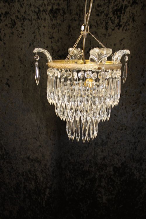 Three Tier Spike Crystal Chandelier