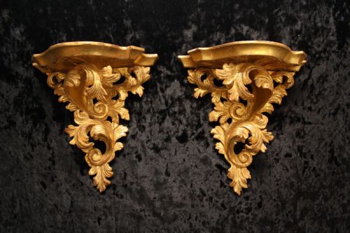 Pair of Gilt Wall Brackets