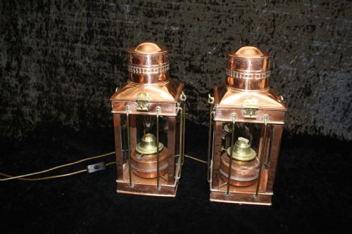 Pair of Early 20th Century Copper Lanterns