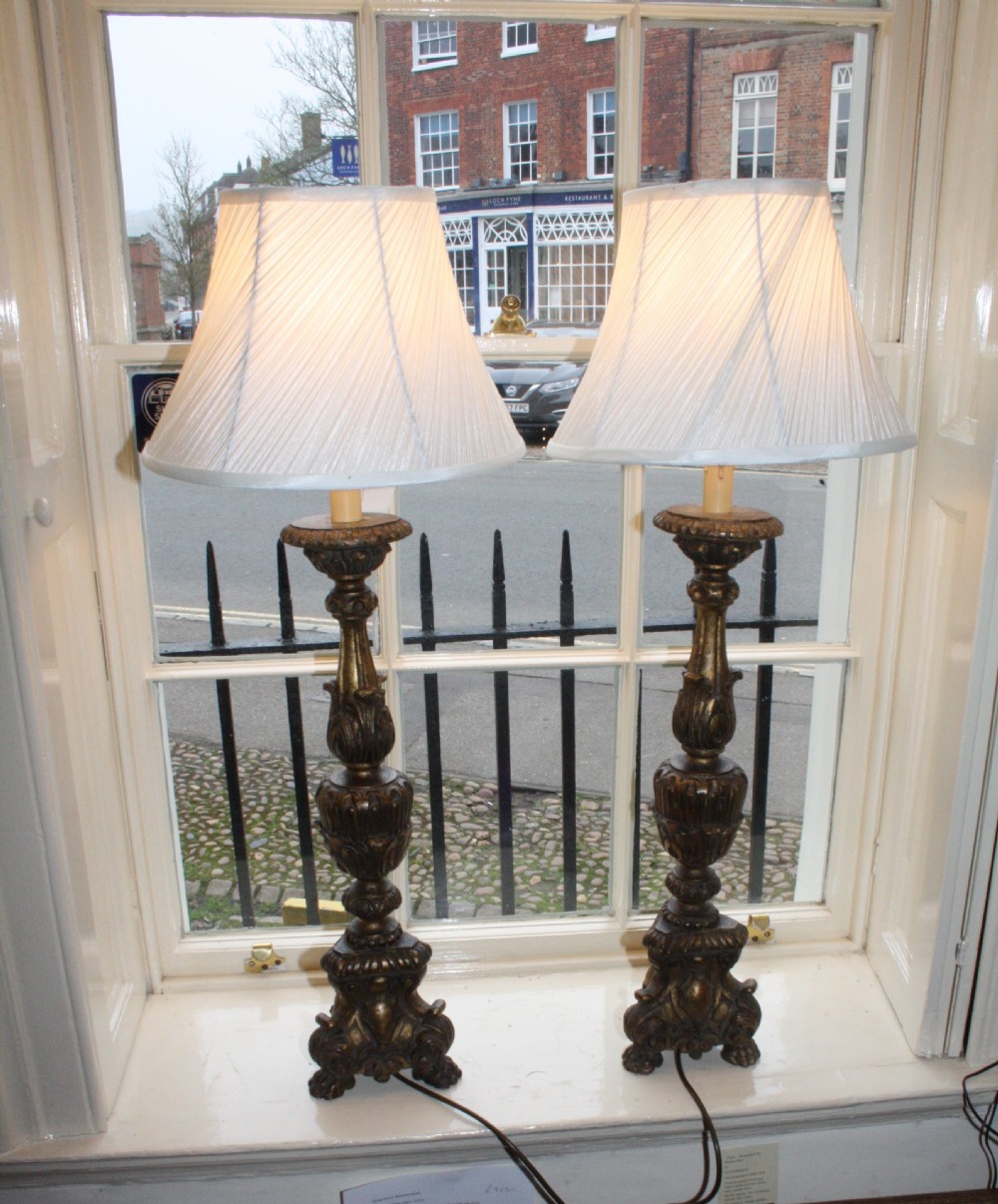 Late 19th century pair of lamps