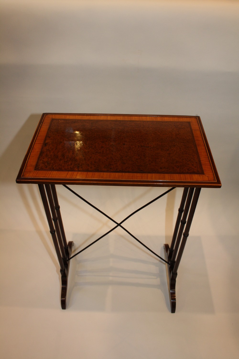 Regency nest of tables in burr walnut View XIII