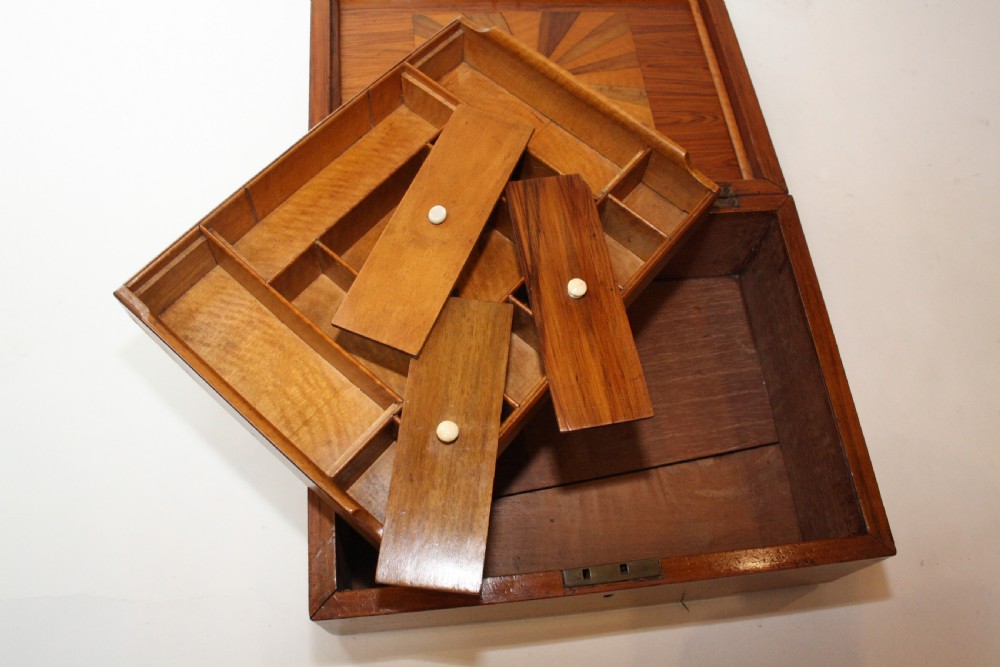 Mid 19th century satinwood jewellery box View X