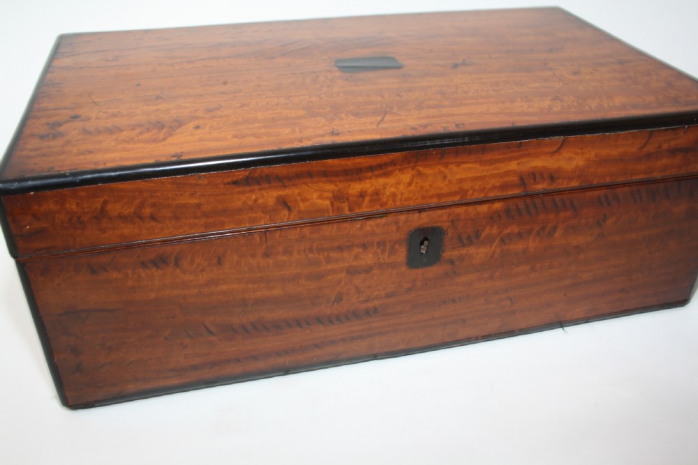 19th century satinwood writing slope View II