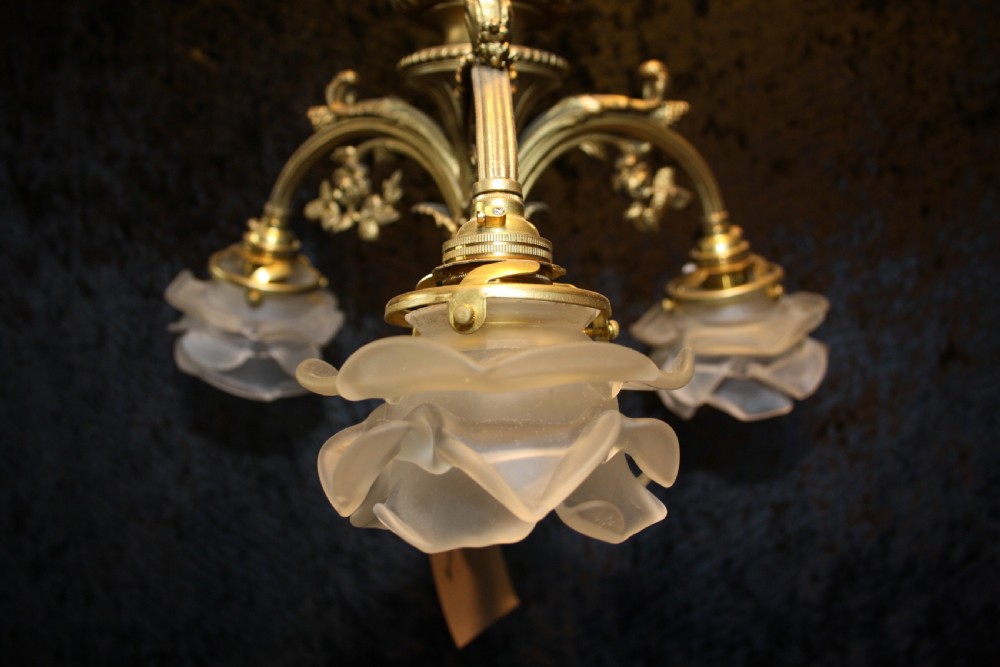 Early 20th century brass chandelier View II