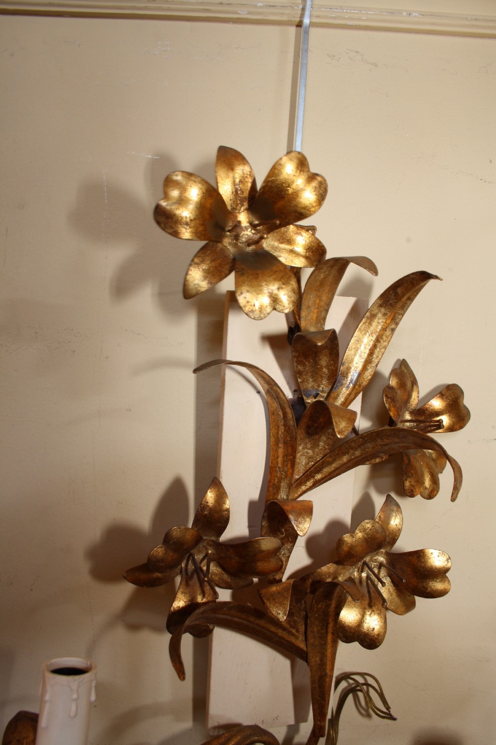 Pair gilt brass Italian wall lights View VII