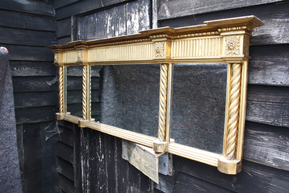 Regency three pane gilt mirror