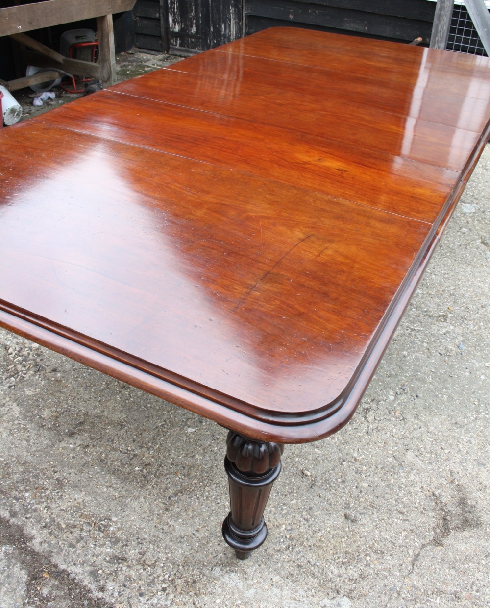 9 foot long William IV extending dining table View XV