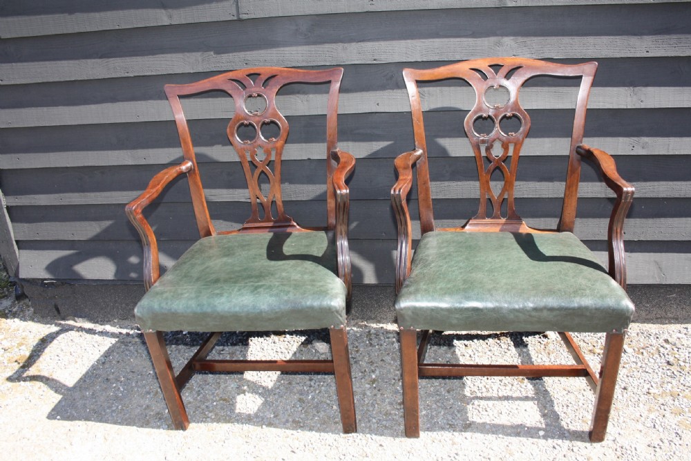 Pair of George III arm chairs