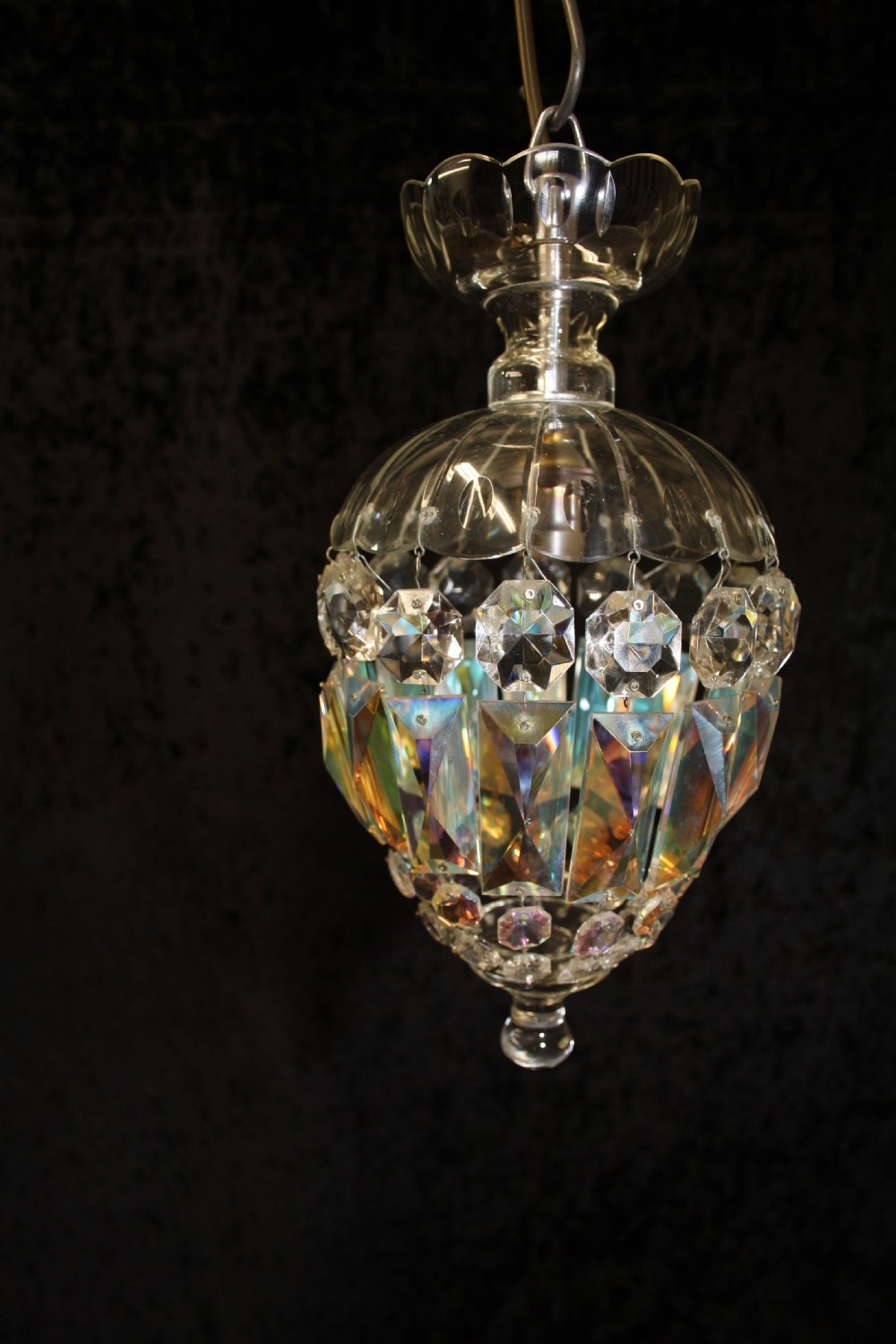 Pair of Early 20th century cut glass chandeliers View II